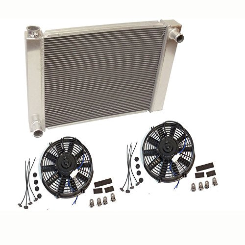 Ford / Mopar Aluminum Radiator 26"x 19" x3'' And 2 pcs 10'' Staight Blade Fan