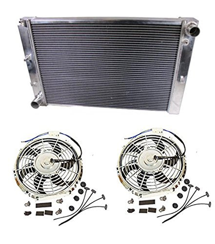2 Pcs 12V Electric Cooling Fan with Mounting Kit & An Aluminum Radiator