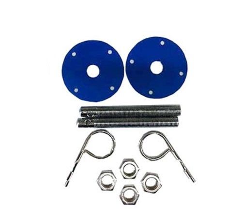 Universal Hood Pin Set With Blue Scuff Plate