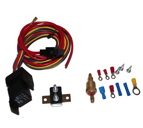 Heavy Duty Electric Fan Relay with Thermostat Hardware Kit 180 To 200