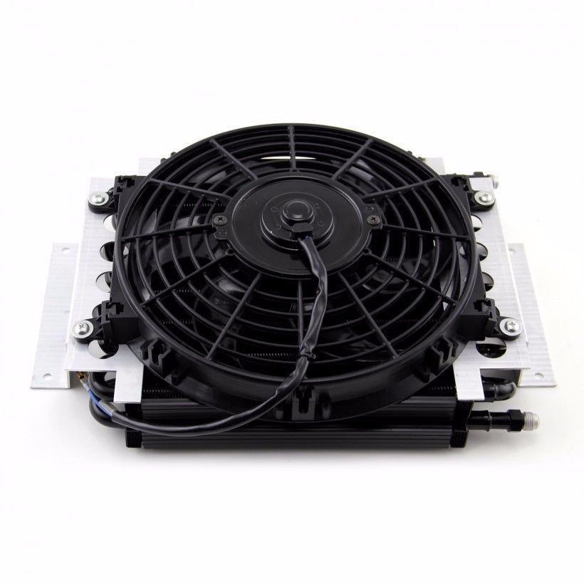 New Aluminum external transmission fluid oil cooler with 10" Electric fan towing