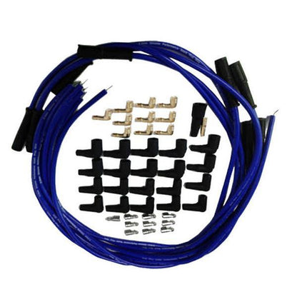 9.5 mm Blue Straight Spark Plug Wires Distributor HEI For Chevy BBC SBC SBF 302 350