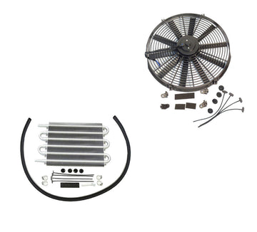 Electric 10" straight blade cooling radiator fan &Transmission Oil Cooler