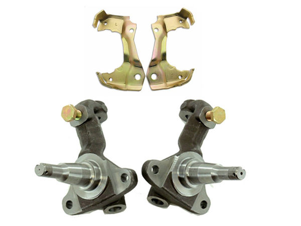 Chevy 1967-69 Camaro 1968-72 Chevelle A-Body Forged Front Spindles Stock Height & GM Caliper Brackets