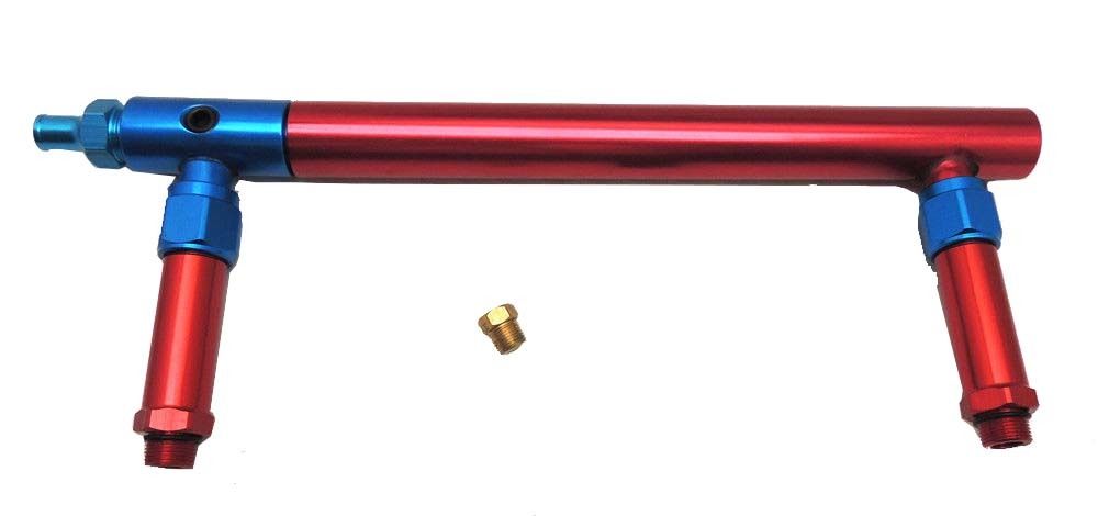 Barry Grant Style Anodized Aluminum Fuel Log with 9/16-24 Outlets