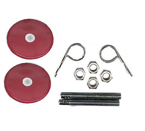 Universal Hood Pin Set With Red Scuff Plate