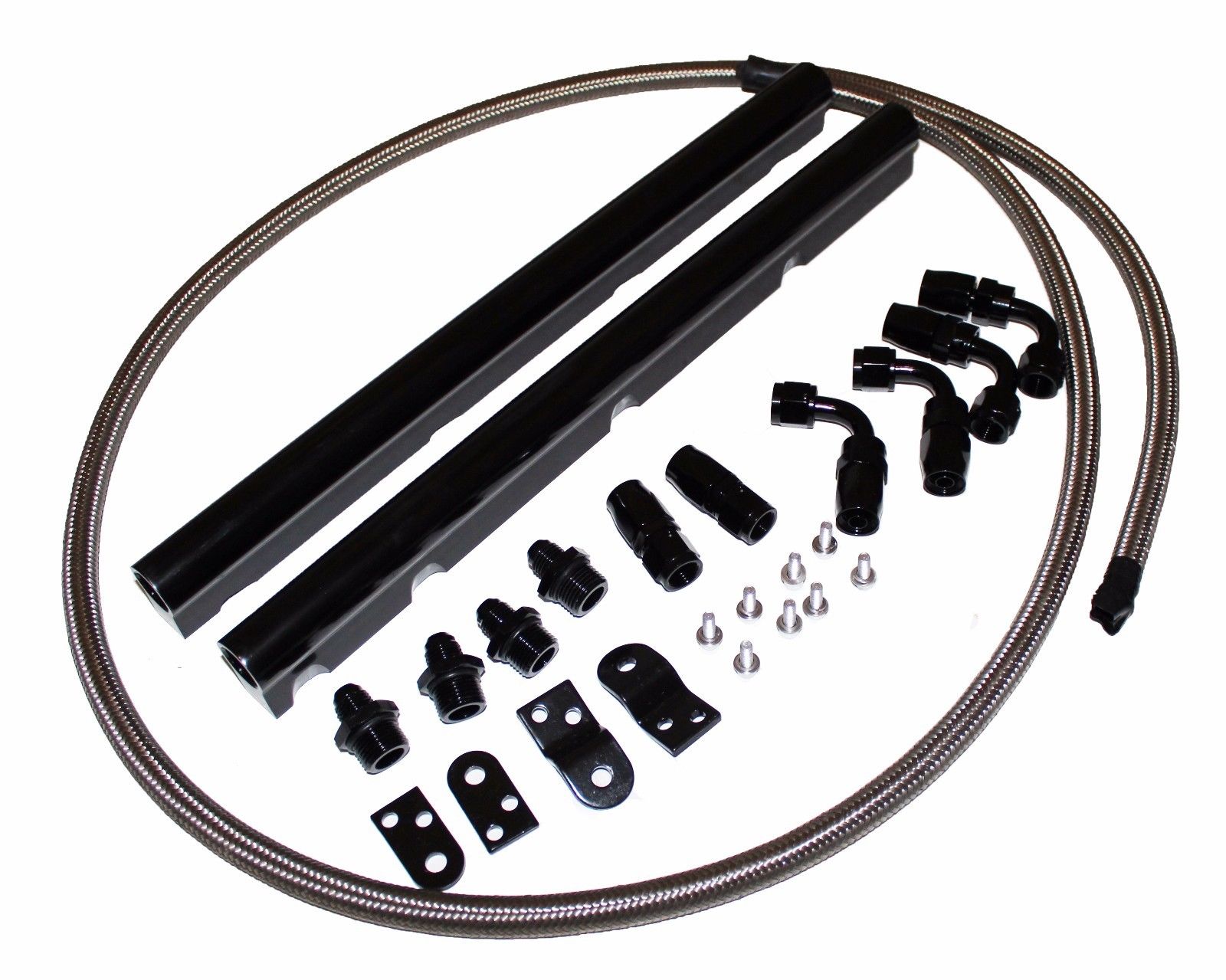 GM Chevy Billet Aluminun LS1 LS6 Intake Fuel Rails Kit black