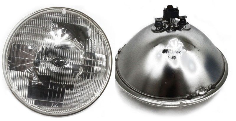 7" Round Sealed Beam Glass Headlight Head Lamp Light Bulb 12V (1 pair)
