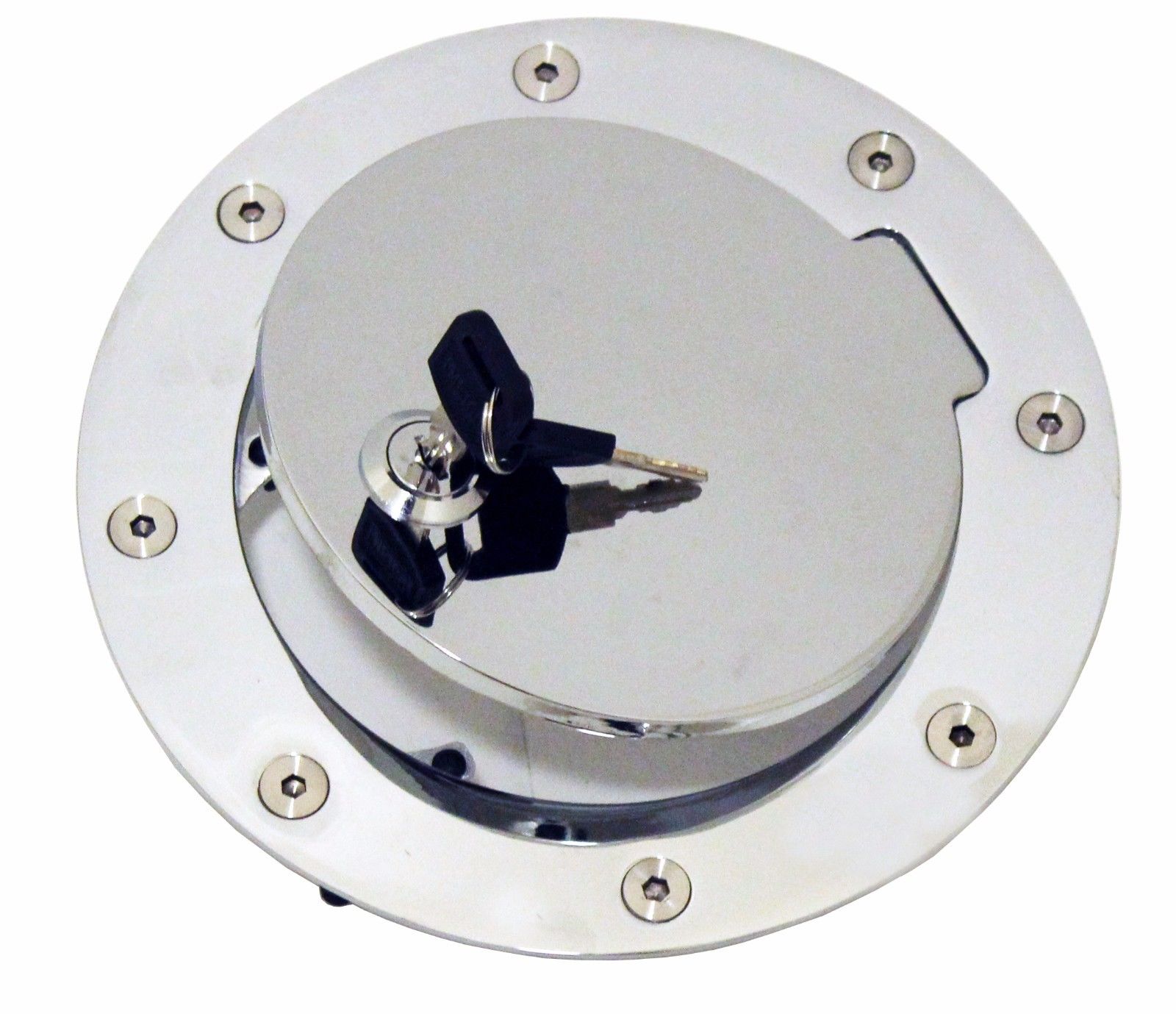 Locking Fuel Door Polished Aluminum GM Full Size 1999-04 w/lock