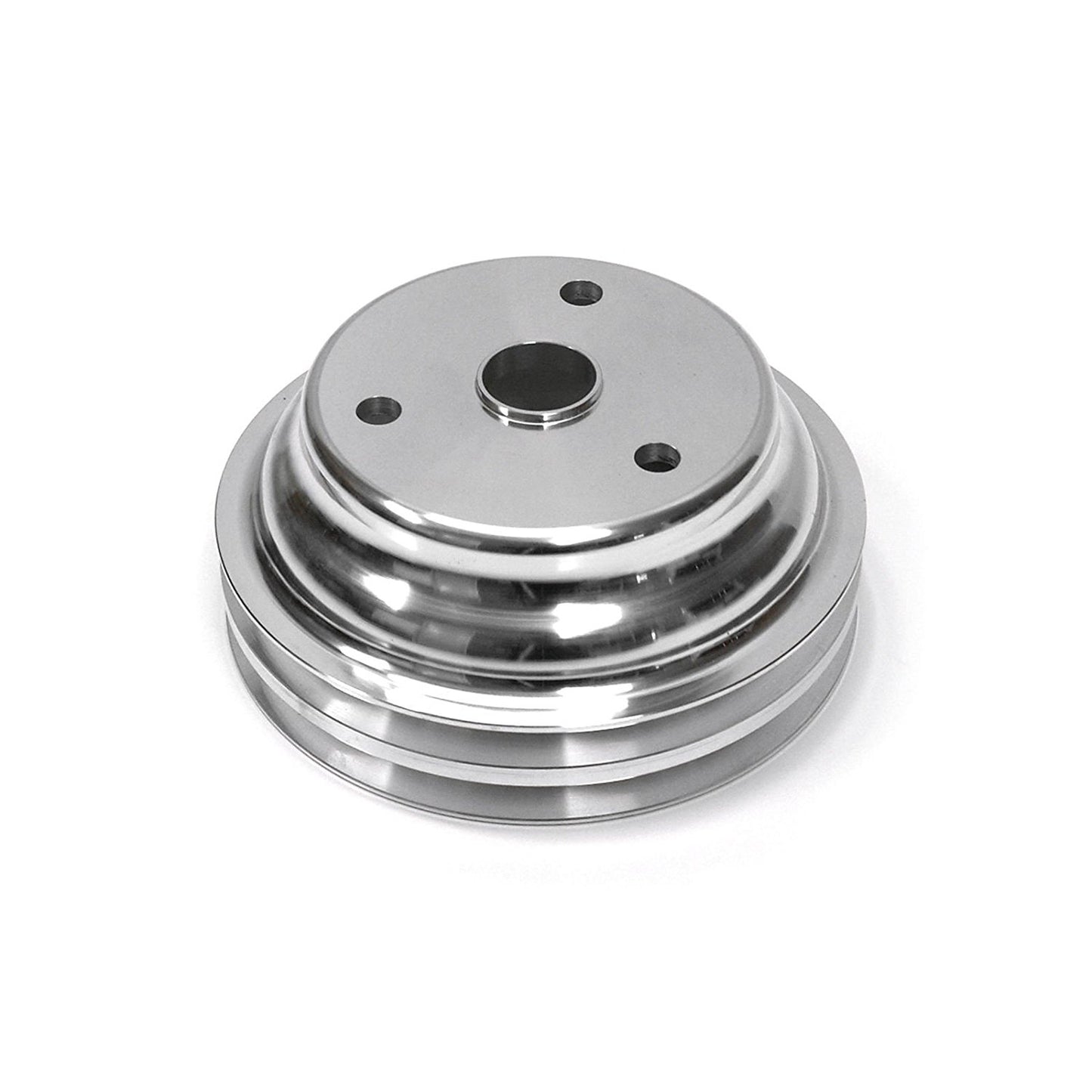 BBC Polished Aluminum Crank Pulley Triple 3 Groove LWP Long Water Pump 396 454