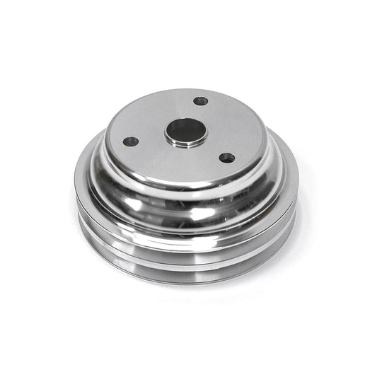 BBC Polished Aluminum Crank Pulley Triple 3 Groove LWP Long Water Pump 396 454