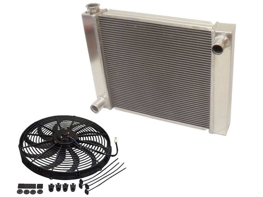 Universal Ford / Mopar Fabricated Aluminum Radiator 31" x 19" x3" Overall with 16" Electric Fan
