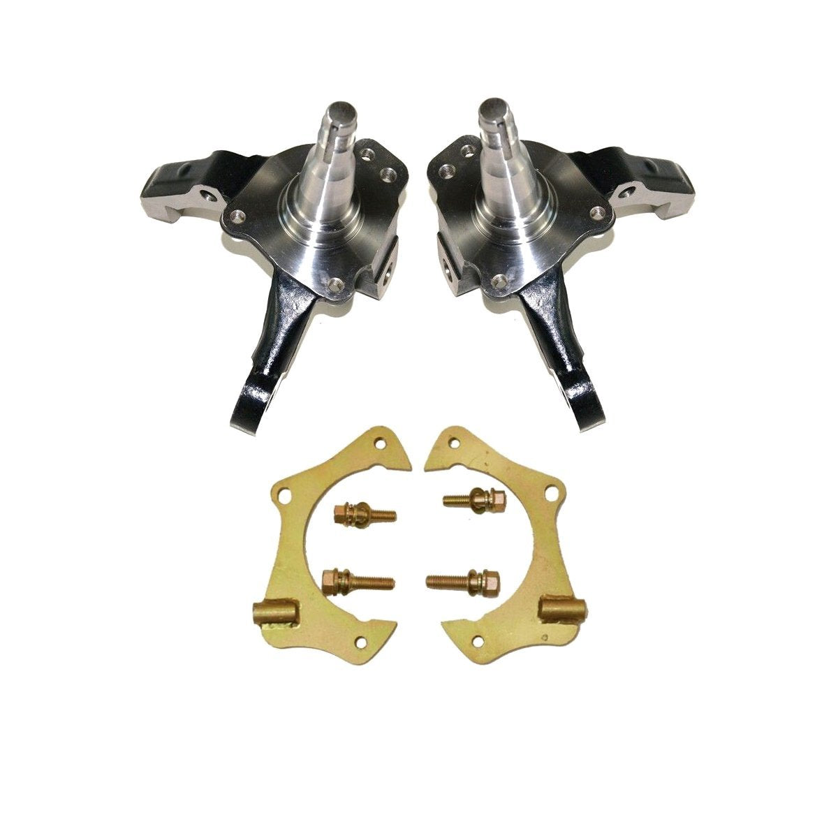 1974-1978 Ford Mustang 2 II Spindles Pinto Stock Height pair (left and right) & 11" Caliper Bracket Kit