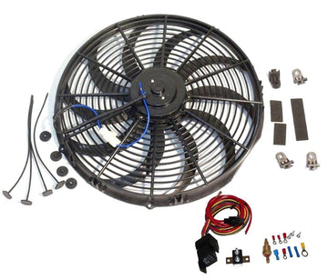 14" Electric Heavy Duty Radiator Reversible Fan & Thermostat Kit