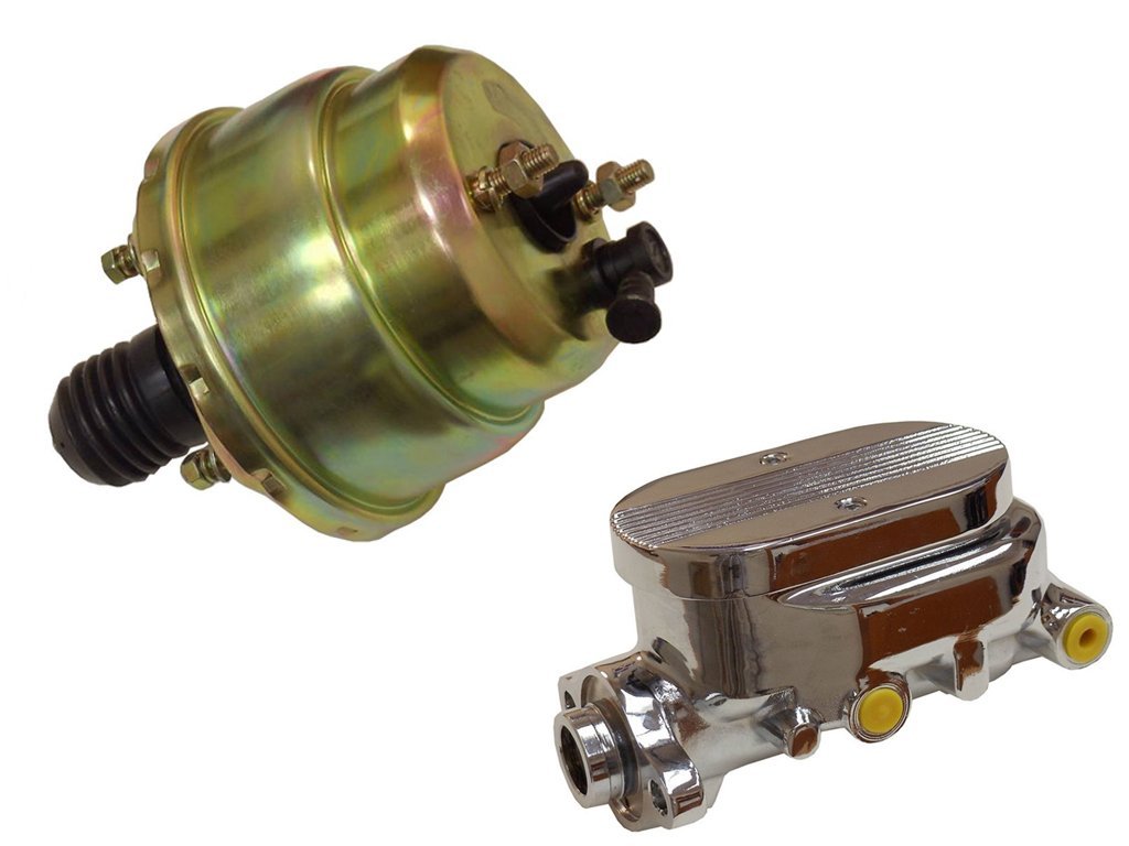 8 Inch Dual Universal Zinc Brake Booster and GM Chrome Aluminum Brake Master Cylinder