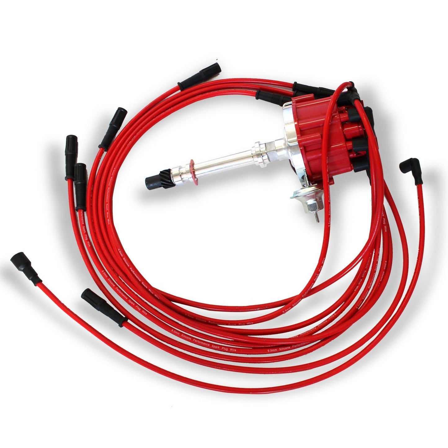 HEI Distributor For Chevy SBC 350 BBC 454 & 9.5MM Straight Spark Plug Wires Kit