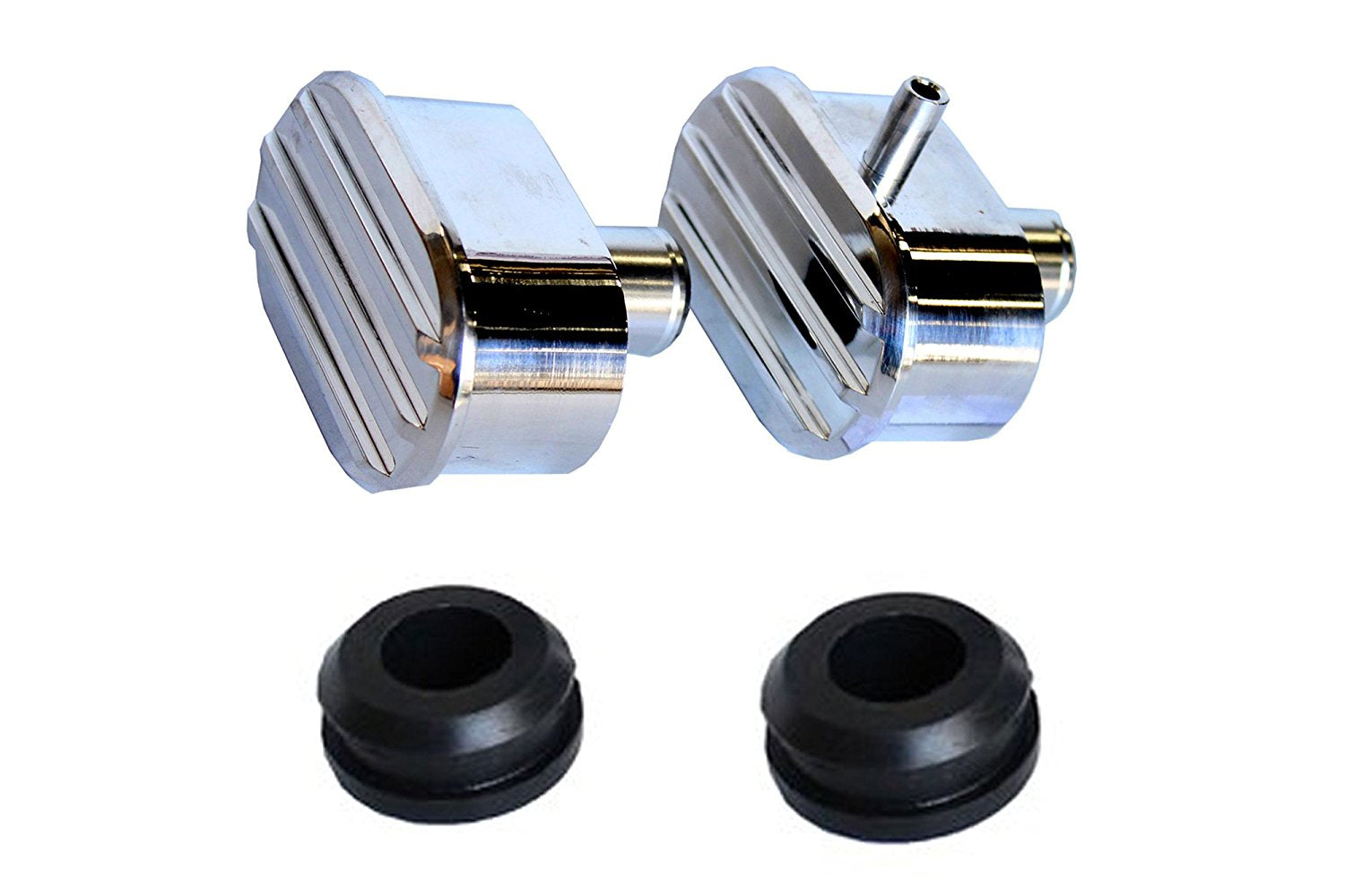 Retro Nostalgic Push In Aluminum Valve Cover Oval Breather Set w Vent & Grommet