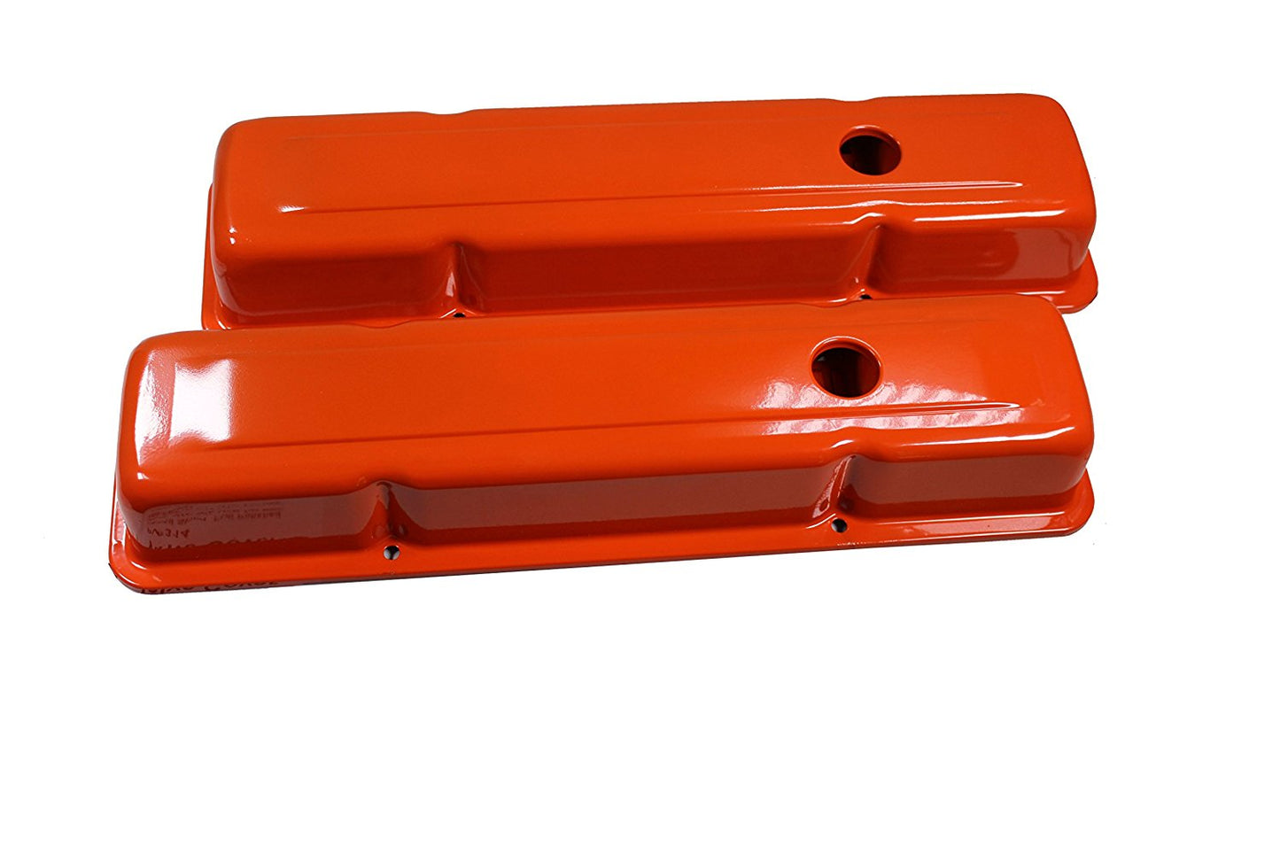 Small Block Chevy 58-86 Steel Orange Short Valve Cover 283 327 350 400 SBC