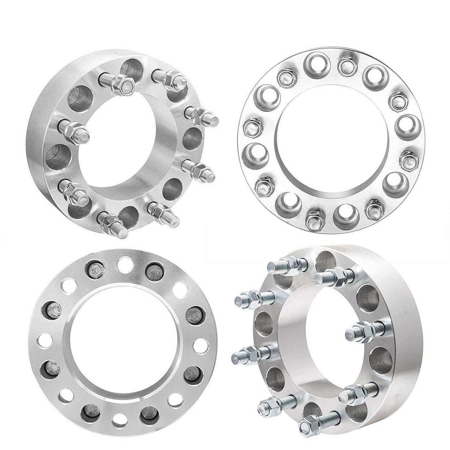 2 Pairs 3" Wheel Spacers 8 Lug 8x6.5 126.15 mm 14x1.5 For Ram 2500 3500 Chevy GMC Hummer