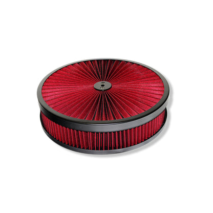 High Flow 14" X 3" Round Red Thru Washable Air Cleaner For SBC BBC Chevy