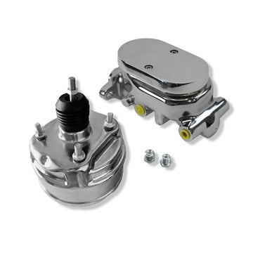 8" Dual Bendix Style Brake Booster & Smooth Top Master Cylinder Dual 3/8" Ports