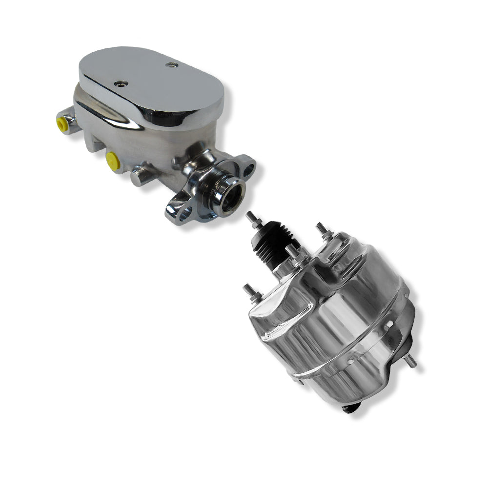 8" Dual Bendix Style Brake Booster & Smooth Top Master Cylinder 1-1/8" Bore 2 Left Ports