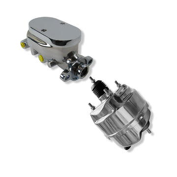 8" Dual Bendix Style Brake Booster & Smooth Top Master Cylinder 1-1/8" Bore 2 Left Ports