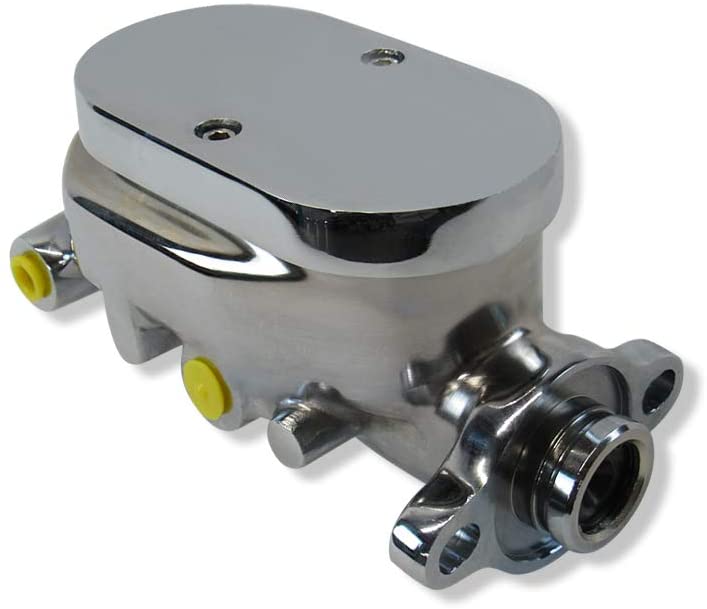 GM Chrome Aluminum Power Brake Master Cylinder Smooth Top with 1-1/8" Bore