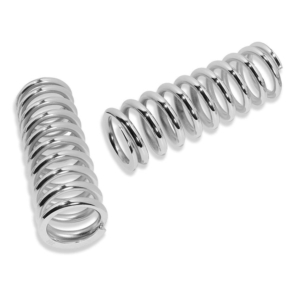 10" Tall Coil Over Shock Springs, ID: 2.5", Rate: 220lb, Chrome