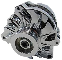 Left Mount Serpentine 130 AMP High Output Alternator Chrome for Chevy GM