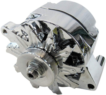 1 Wire 140 AMP V Belt Alternator Chrome for 1955-Up GM