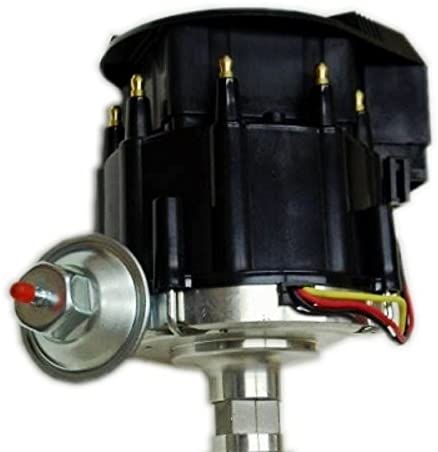 Black Cap Complete HEI Distributor 65k Volt Ignition Coil For Chevy V8 305 350 454 SBC BBC (Black Cap)