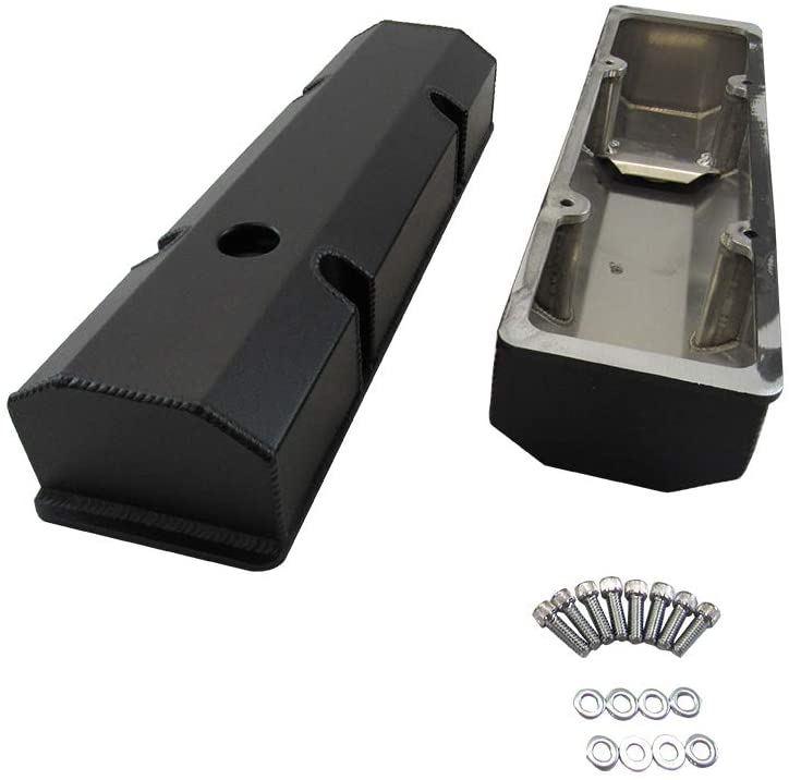 Fabricated Tall Valve Covers Black for Small Block Chevy SBC 350 ...