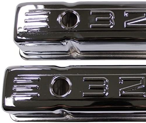 Chrome Tall C.I.D. Steel Valve Covers for 58-86 SBC Chevy Small Block 283 305 327