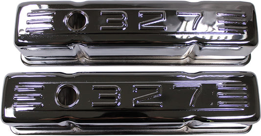 Chrome Tall C.I.D. Steel Valve Covers for 58-86 SBC Chevy Small Block 283 305 327