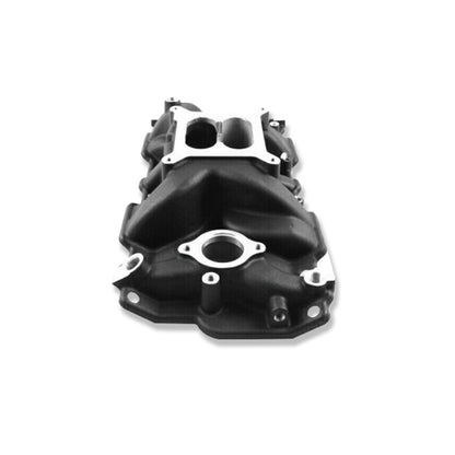 Dual Plane Aluminum Intake Manifold Black Suits 1955-1986 SBC Chevy 350