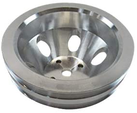 Aluminum 340-360 2 Groove Water Pump Pulley 6.5" OD Satin
