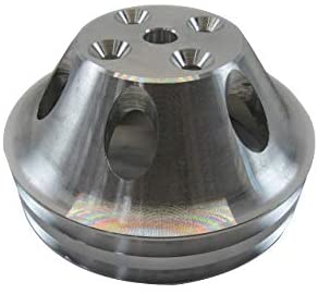 Aluminum 340-360 2 Groove Water Pump Pulley 6.5" OD Satin
