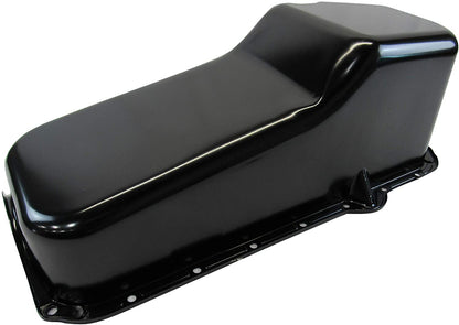 Stock Steel Oil Pan Pass Side Dip Black for 1980-85 SBC Chevy 350