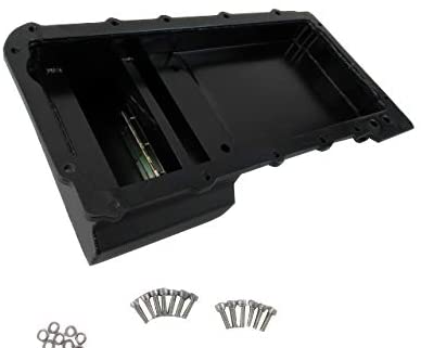 Steel Rear Sump Oil Pan 7 Quart -10AN Fitting Black for GM LS