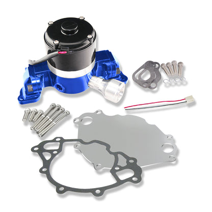 For SBF Ford 289 302 351W Aluminum Blue Electric Water Pump w/ Silver Plate