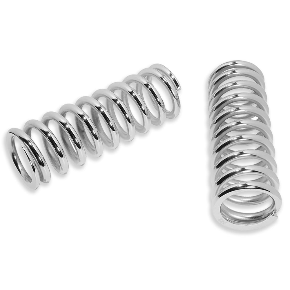 10" Tall Coil Over Shock Springs, ID: 2.5", Rate: 350, Chrome