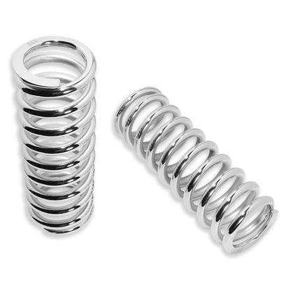 10" Tall Coil Over Shock Springs, ID: 2.5", Rate: 350, Chrome