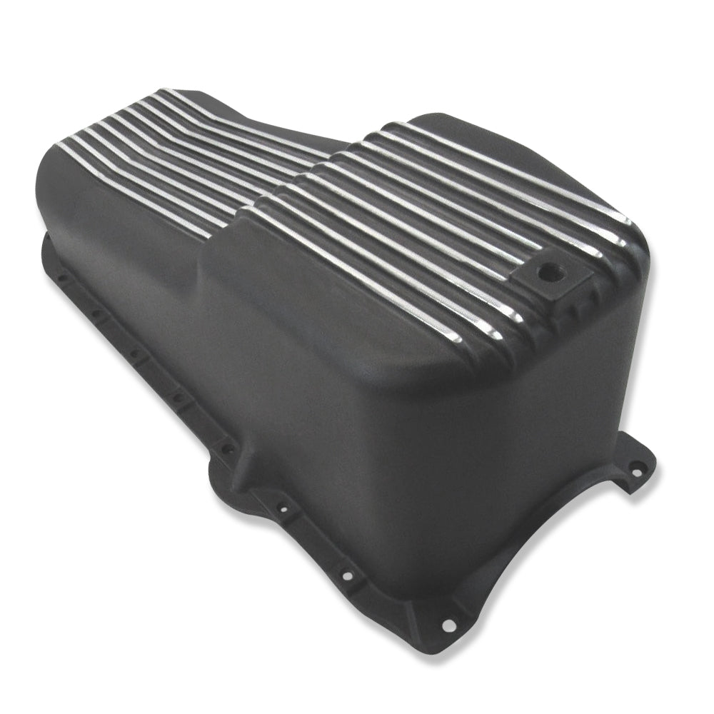 Passenger Side Finned Oil Pan For 1986-2002 SBC Chevy 305-350 V8 Aluminum