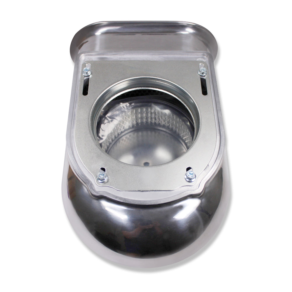 Polished Aluminum Smooth Hilborn Style Hood Air Scoop Kit w/Single 4 Barrel Carb