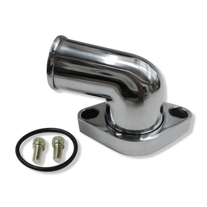 15° Swivel Water Neck For SBC BBC Chevy 327 350 454 396 Polished Aluminum Thermostat Housing