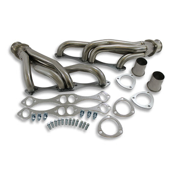 Silver Stainless Steel Exhaust Header For Chevy SBC 265 283 350 400 V8