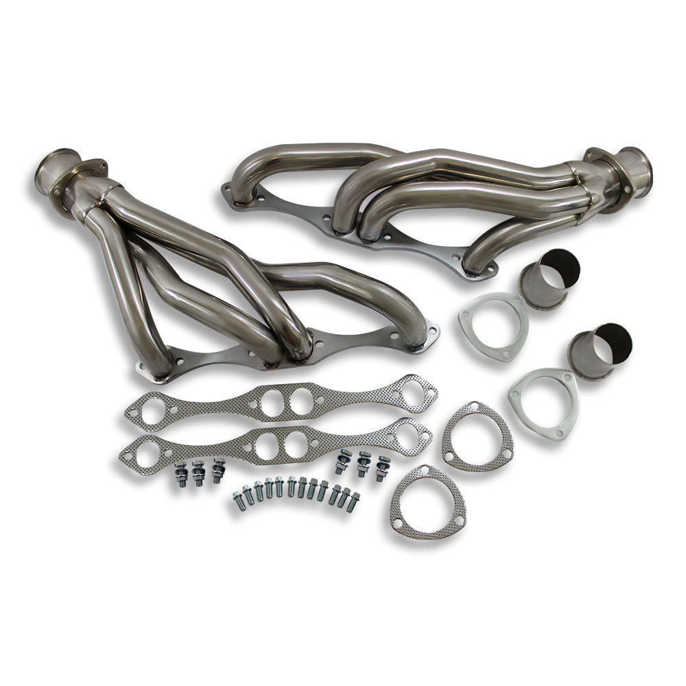 Silver Stainless Steel Exhaust Header For Chevy SBC 265 283 350 400 V8