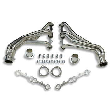 Silver Stainless Steel Exhaust Headers For 66-87 SBC GMC Truck 265 327 350