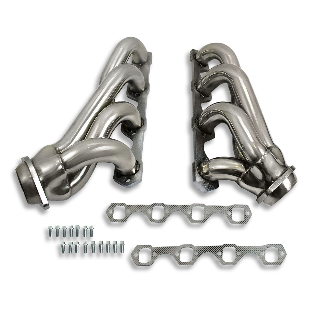 For 86-93 F ord Mus tang 5.0L V8 Shorty Polished Stainless Steel Headers 1 5/8"